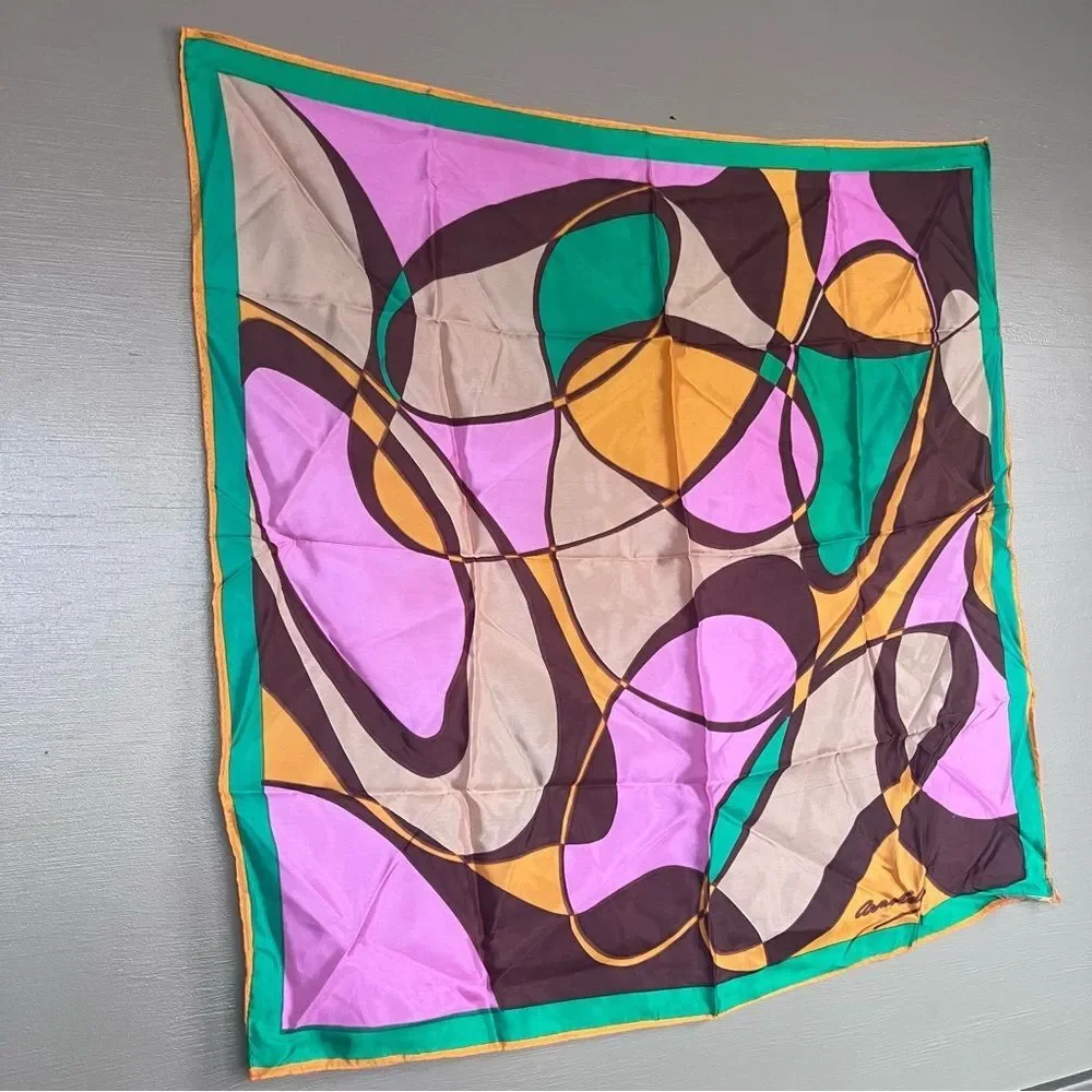 Grants Department Store Acetate Scarf Square Japan Vintage New Old Stock